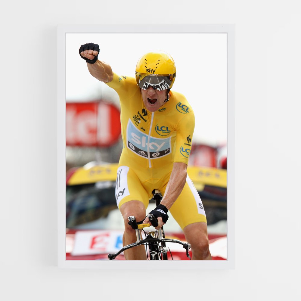 Poster Jaune Pédalant – affiche Cyclisme (vue 3)